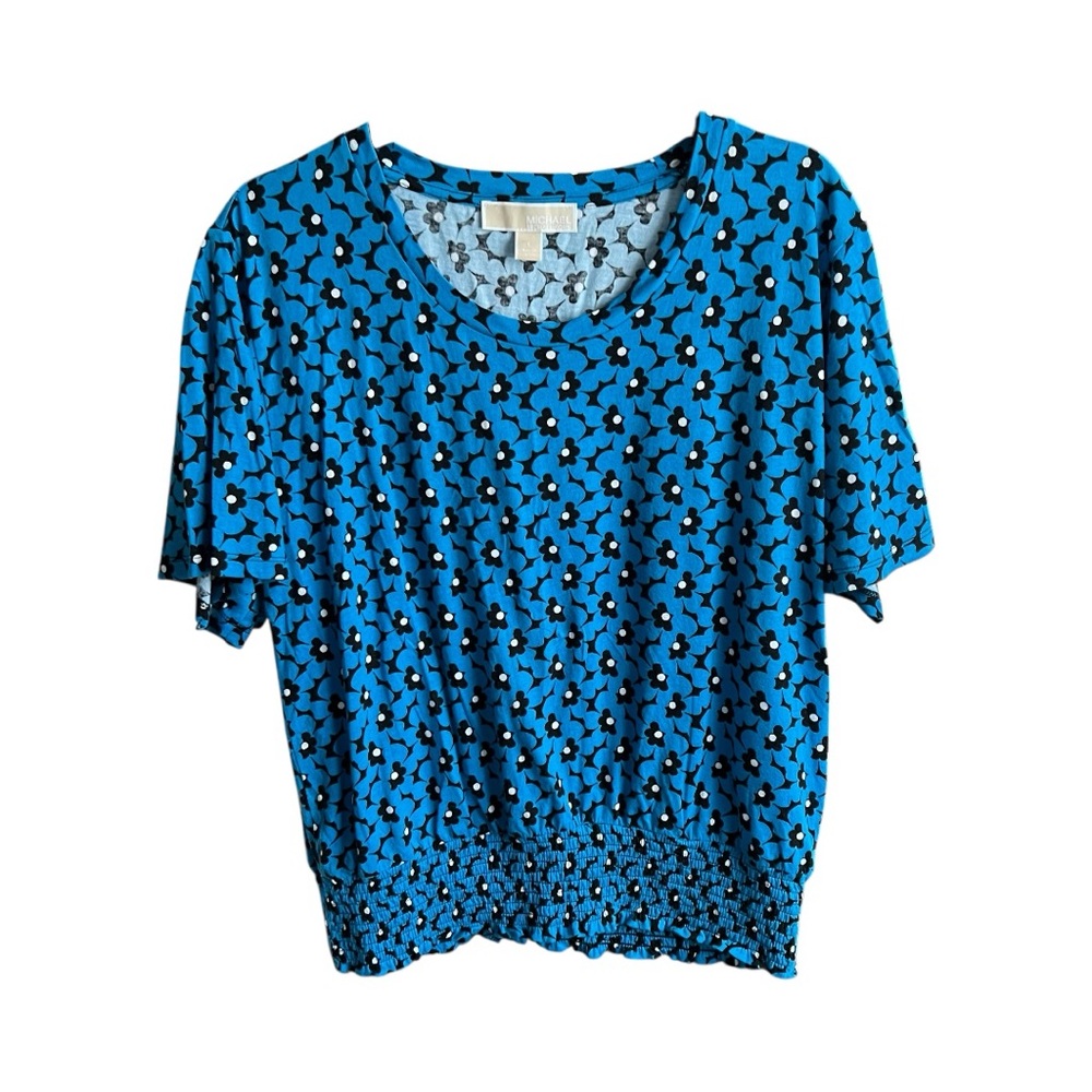 Michael Kors Blue Relaxed  Short Sleeve Top